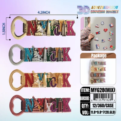 MY628, New York Souvenir M. Metal Magnet, 887257916281