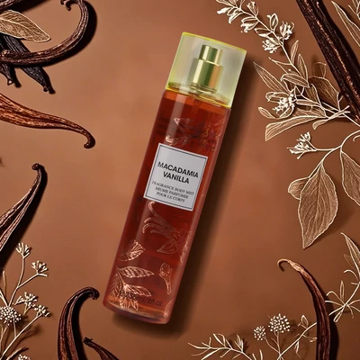 88626, Fragrance Body Mist 8 oz/236 ml Macadamia Vanilla for Women - United Scents, 191554886261