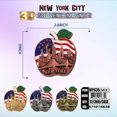 MY635, New York Souvenir M. Metal Magnet, 887257916359