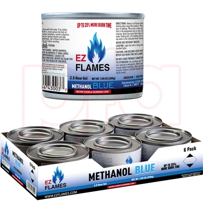 43004, EZ Flames Methanol Blue 7.05oz 2.5 Hours 6PK, 191554430037