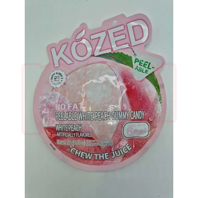 HG-CD03WP, Kozed Peelable Gummy Candy - White Peach