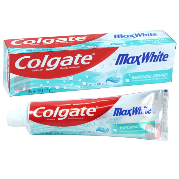 CTP100MW, Colgate MaxWhite Toothpaste 100ML (137g) 4.8oz Crystal Mint Gel, 6920354824845