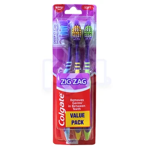 CTB-ZZ-3A, Colgate Toothbrush Zig Zag 3PK Deep Clean Soft, 8901314116420