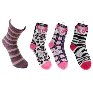 12010, Thermaxxx Fuzzy Socks Mix Prints, 191554120105