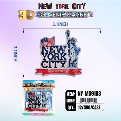 NY-MG9103, NY Souvenir 3D Magnet, 887257991035