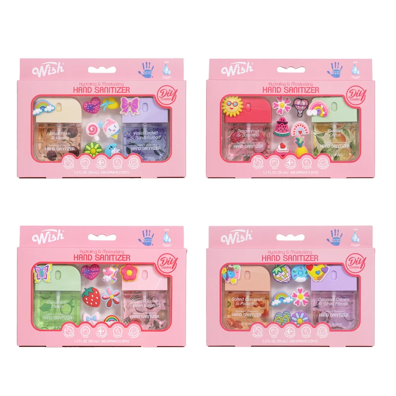 8 Pack Hand Sanitizer Gift Box 1.5 oz Each w/ DIY Stickers, 8 Scents Mix - Wish