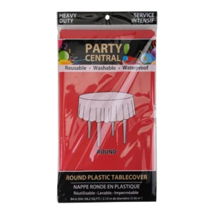 50025, Table Cloth Round Red 84In, 191554500259