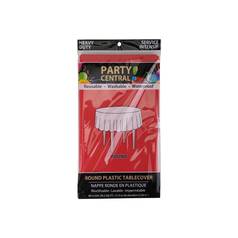 Table Cloth Round Red 84In