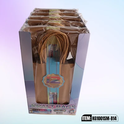 KG1001SM-B14, Kraft Bags SM. Brown 8.6"x6.3"x3.1", 887258100146