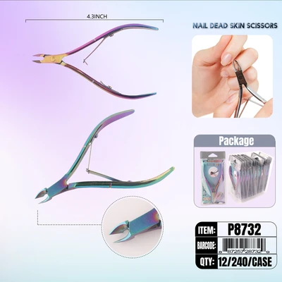 P8732, Manicure Nipper Scissors 4.3" Color, 887257287329