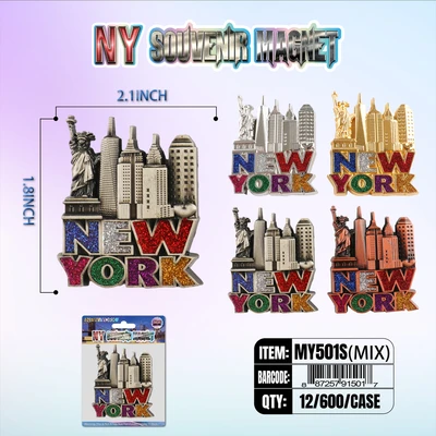 MY501S, New York Souvenir S. Metal Magnet, 887257915017