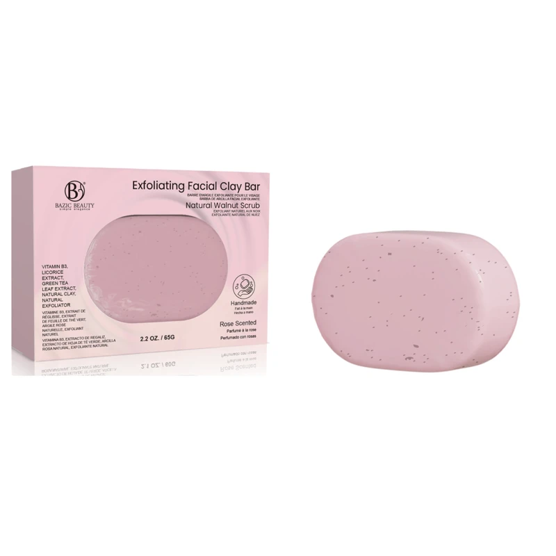 Bazic Beauty Exfoliating Facial Clay Bar 2.2oz/65g Rose
