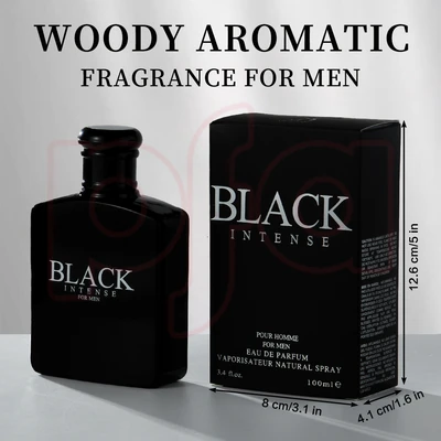 88200, Eau de Parfum 3.4 oz/100 ml Black Intense for Men - United Scents, 191554882003