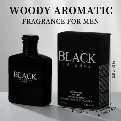 88200, Eau de Parfum 3.4 oz/100 ml Black Intense for Men - United Scents, 191554882003