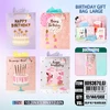 BD9387-LG, Birthday Gift Bags LG.Assorted x4 Styles 10.2"x3.9"x12.6", 887257130649