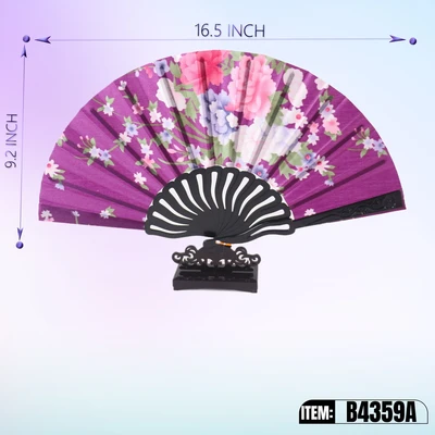 B4359, Hand Fan 16.5“x9.2" 24/DPQ, 887257643590