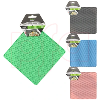 38101, Ideal Kitchen Silicone Placemat & Holder Square 6.9 inch, 191554381018