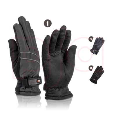 11248, Thermaxxx Men's Ski Gloves 2 Lines w/ Strap, 191554112483