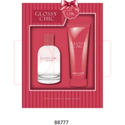 88777, Women's 2pcs Gift Set GLOSSY CHIC 3.4fl.oz EDP 2.8fl.oz Body Lotion, 191554887770