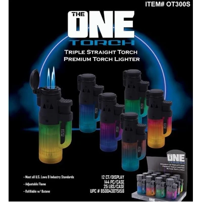 OT300S, ONE TORCH Triple Straight Flame 12/144, 850043075158