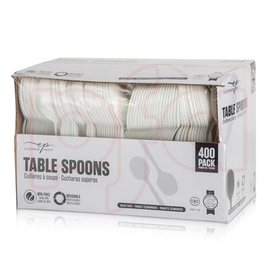 38082, Elegance Party Plastic Table Spoon 400ct, 191554380820