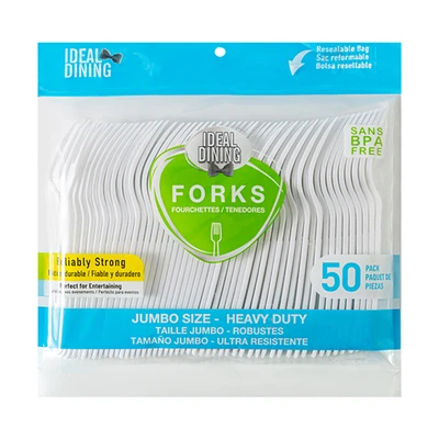 36060, Ideal Dining 50CT Plastic Fork Jumbo, 191554360501