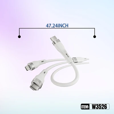 W3526, FAST CHARGING 3-in-1 DATA CABLE 1.2M 60W C-C, 6918033874687