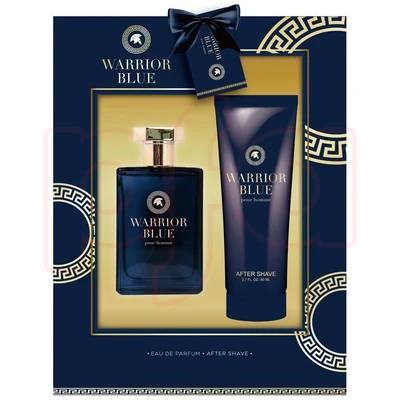 88562, Men's 2pcs Large Set  Warrior Blue 100ml/3.4fl.oz EDP + 80ml/2.7fl.oz After Shave, 191554885622