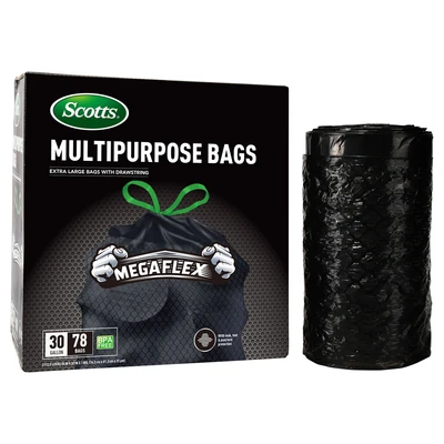 ST-30206, Drawstring Trash Bag Flex 30 Gal 78CT Black - Scotts, 191554302068