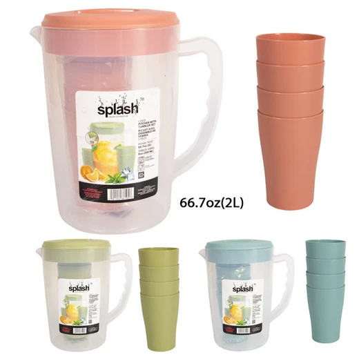 38195, Splash Water Pitcher with tumbler set, 191544381950