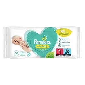 P50SL, Pampers Wipes 50CT w/ LID New Baby, 4015400623496