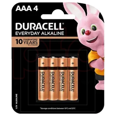 DC4AAA-48, Duracell Everyday Alkaline Battery AAA 4PK, 5000394131415