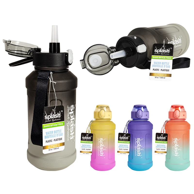 Aquafina Plastic Bottle 43.3oz Flip Cap w/ Lock & Handle Rainbow