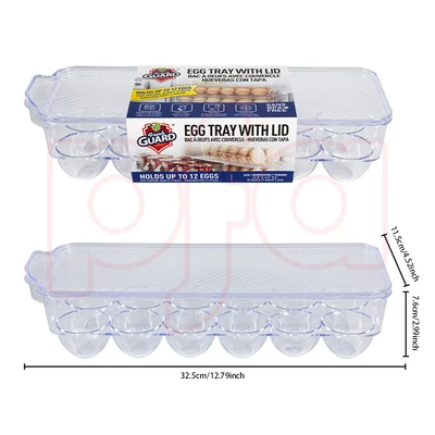 38232, Fresh Guard  12ct Egg Tray w/Lid 12.7x4.5x3 inch, 191554382329