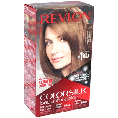 CS54, Revlon ColorSilk Hair Color #54 Light Golden Brown, 309978695547