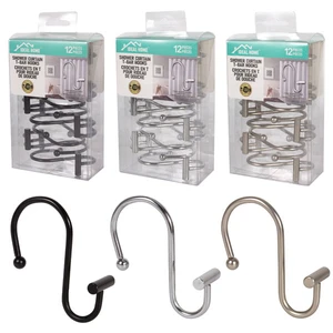 45125, Ideal Home 12PK Shower Curtain Hook, 191554451254