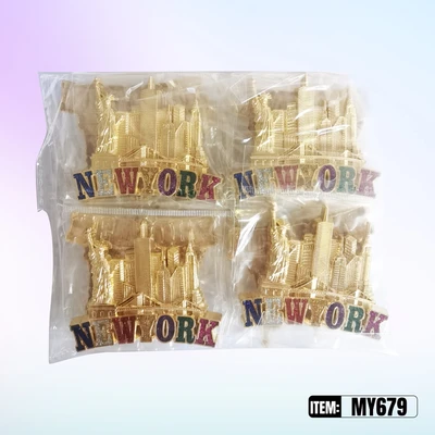 MY679G, New York Souvenir M. Metal Magnet, 887257919169