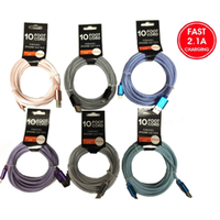 10FT USB to iPhone Cables for iPhones 14,13,12 & All other Apple Devices -USB