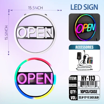 HY-113, LED OPEN SIGN, 887257701139