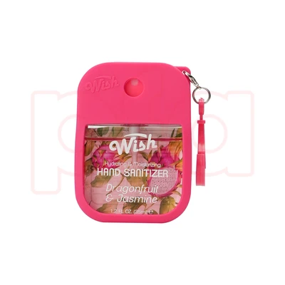 60395, Wish 4pcs Mix Bundle Hand Sanitizer Spray 1.2 oz w/ Silicone Case,Salted Caramel/Coconut Cream/Dragonfruit/Golden Citrus, 191554603950