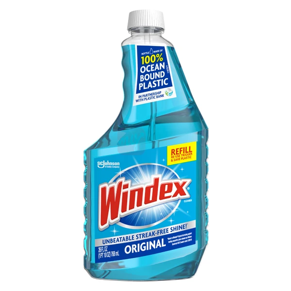 WC26B, Windex MultiSurface Disinfectant Cleaner Refill 26oz Blue, 019800003777