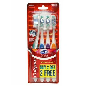 CTB-360VW4, Colgate Toothbrush 360 Visible White 4PK, 8901314517487