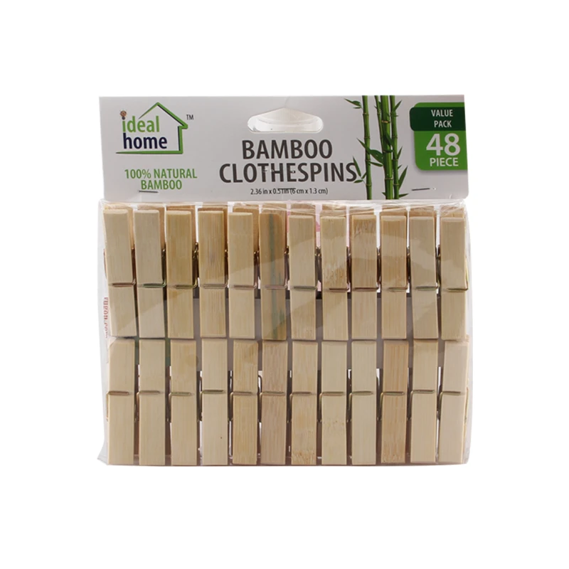 Ideal Home Bamboo Clothespins 48CT