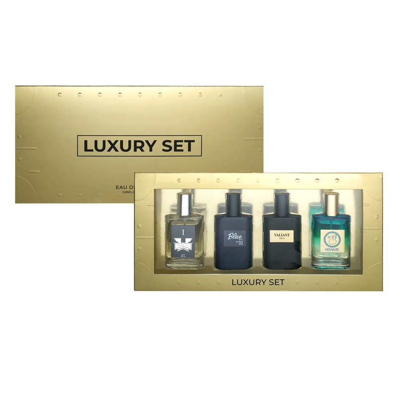 Men's 4pcs INVINCIBLE/BLUE NAVY/VALIANT/VESANTE Luxury Set FOR HIM Coffret 4*25ml/0.85fl.oz EDP