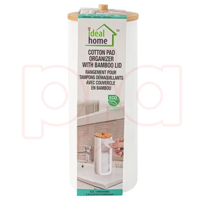 38188, Ideal Home Cotton Pad Oranizer with Bamboo Lid, 191554381889