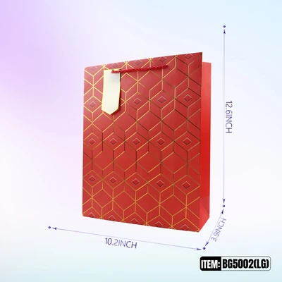 BG5002-LG, BG Gift Bags LG.Assorted x4  10.2"x3.9"x12.6", 887257150050