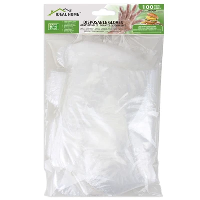 41043, Ideal Home Disposable Gloves 100PK, 191554410435