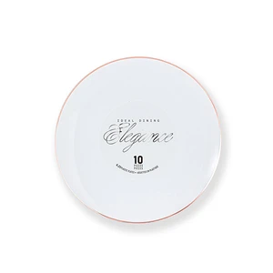 36226, Elegance Plate 6.3" White + Rim Stamp Rose Gold, 191554362260