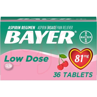 BYC36C, Bayer Aspirin Chewable Tablets Cherry Flavored 36ct, 31284313231