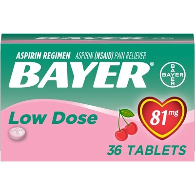 BYC36C, Bayer Aspirin Chewable Tablets Cherry Flavored 36ct, 31284313231
